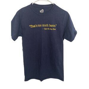 "Thats Too Much Bacon" Graphic T-Shirt By Surf Style - Small - Navy Blue - 100%